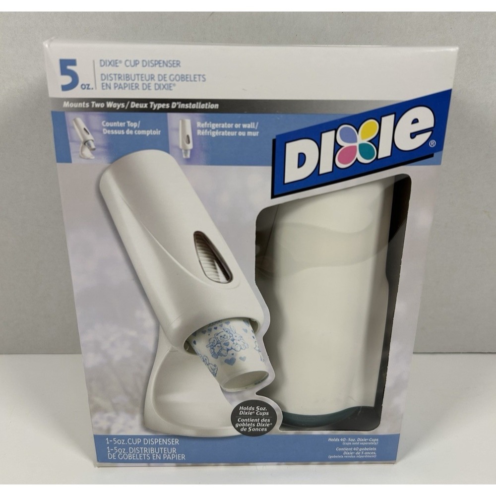 Vintage Dixie Cup Dispenser 5oz Countertop/Wall Mount NOS NEW Retro Green Accent